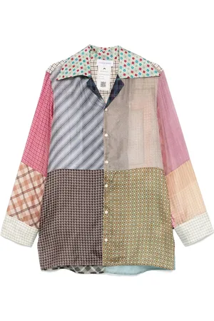 Marine Serre Regenerated silk-scarves shirt
