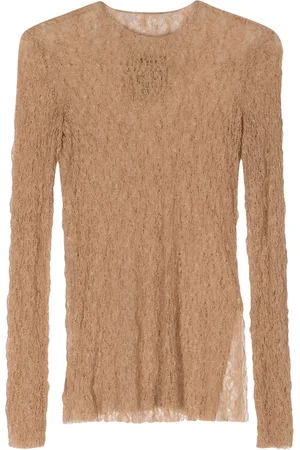 UMA WANG Side-slits open-knit blouse