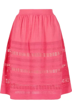 Paule Ka Perforated-detail flared skirt