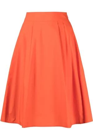 Paule Ka Poplin-textured A-line skirt