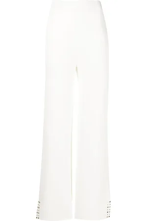 Paule Ka Eyelet-detail flared trousers