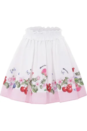 MONNALISA Fruit-print pleated skirt