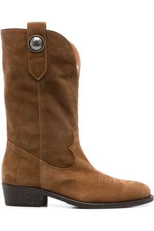 Via Roma Logo-plaque suede boots