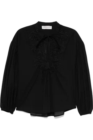 Ermanno Firenze Floral-embroidery blouse