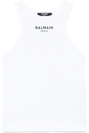 Balmain Logo-appliqué tank top