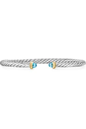 David Yurman 14kt yellow gold and sterling Cable Flex bracelet (4mm)