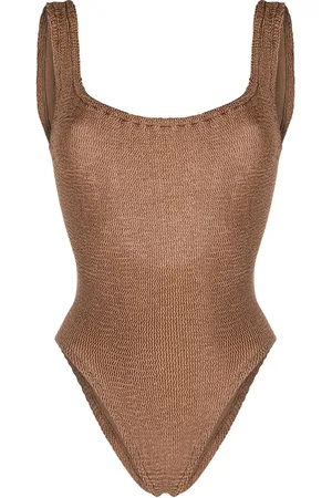 Hunza G Knitted low-back swimsuit