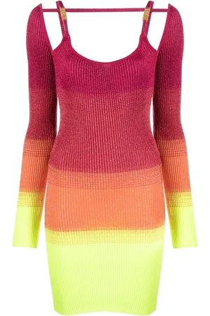 GCDS Knitted striped mini dress
