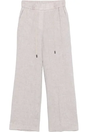 PESERICO SIGN Slub-texture trousers