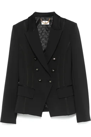 Elisabetta Franchi Satin-detail crepe blazer