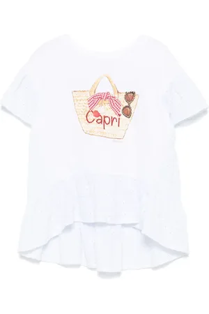 MONNALISA Broderie anglaise-panels T-shirt