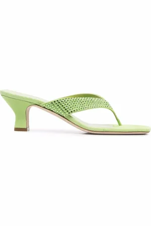 PARIS TEXAS Rhinestone-embellished leather sandals