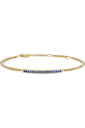 David Yurman 18kt yellow Petite Pavé Bar sapphire bracelet