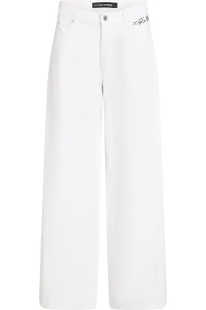 Karl Lagerfeld Mid-rise wide-leg jeans