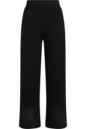 Karl Lagerfeld Floral-embroidered track pants