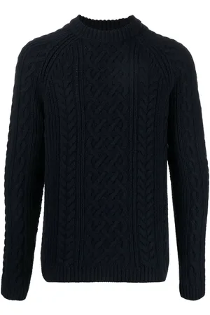 Kenzo Logo-patch cable-knit wool jumper