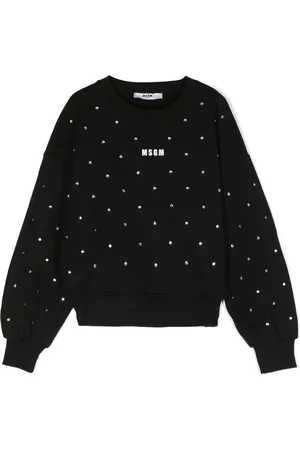 Msgm Crystal-embellished cotton sweatshirt