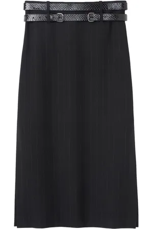 ST. JOHN Pinstripe-pattern skirt