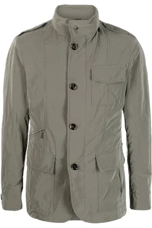 MOORER Button-front funnel neck jacket