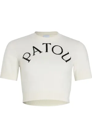 Patou Logo-jacquard cropped top