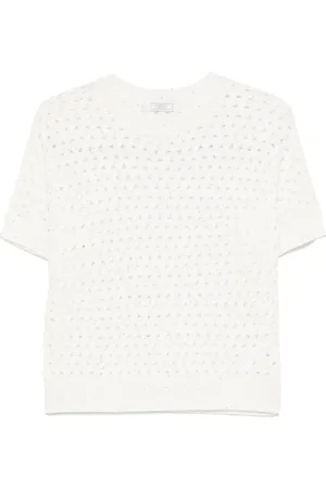 PESERICO SIGN Sequined knitted top