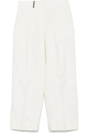 PESERICO SIGN Boucl??-pattern trousers