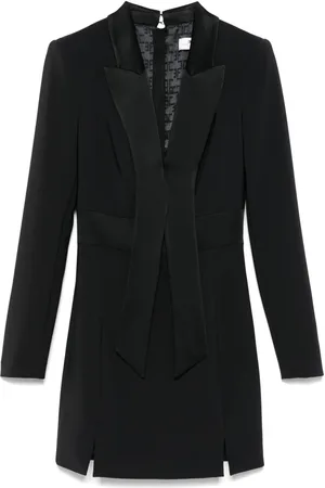 Elisabetta Franchi Satin-lapels crepe mini dress