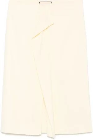 Plan C Draped-detail midi dress