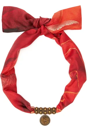 Roberto Cavalli Logo-embossed silk necklace