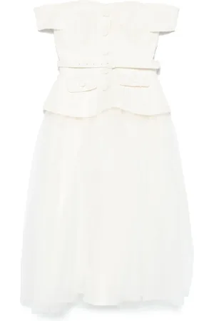 Self-Portrait Boucl?? tulle midi dress