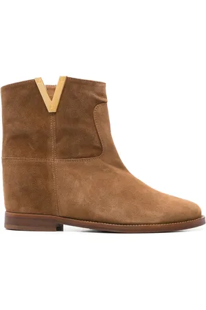Via Roma Logo-plaque suede boots