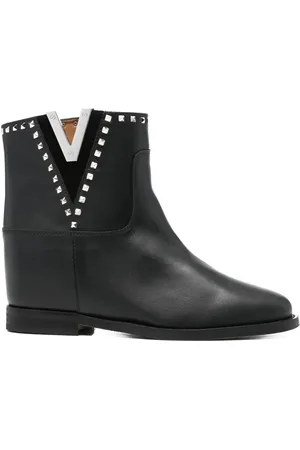 Via Roma Logo-plaque leather boots