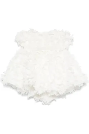 LA STUPENDERIA Floral-appliqué dress