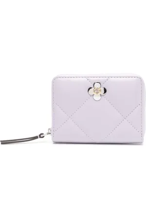 Tory Burch Kira clover diamond quilt zip-around wallet
