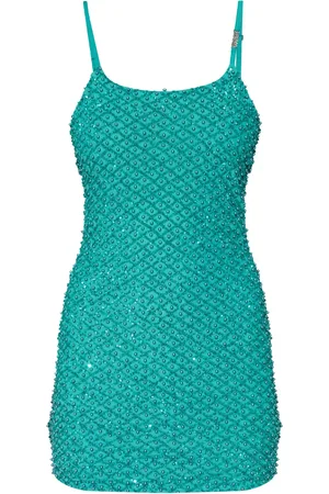 VERSACE Rhinestone-embellished mini dress