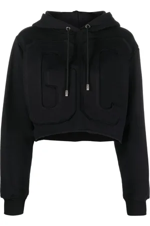 GCDS Logo-patch cropped hoodie