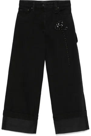 Simone Rocha Carnation-embellished jeans