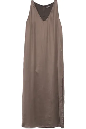 PESERICO SIGN Jewel-embellished satin midi dress