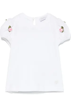 MONNALISA Floral-appliqué T-shirt