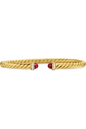 David Yurman 18kt yellow Cablespira garnet and diamond bracelet (4mm)