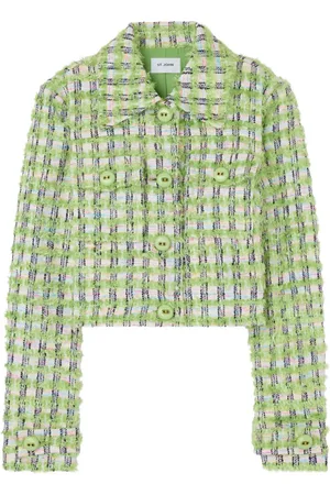 ST. JOHN Plaid fitted jacket