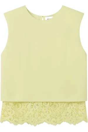 ST. JOHN Lace-panel top