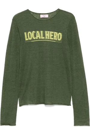 MARTINE ROSE Logo-intarsia sweater