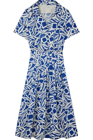 ST. JOHN Printed cut-out midi dress