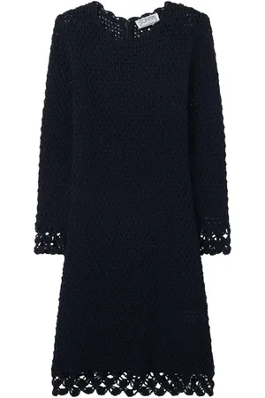 ST. JOHN Ruffled boucl?? mini dress