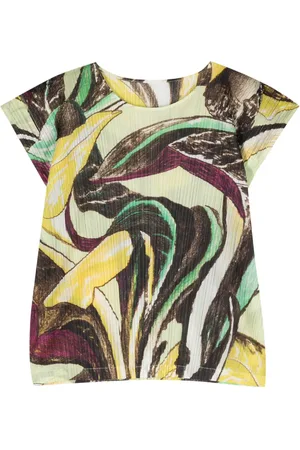 PLEATS PLEASE ISSEY MIYAKE Abstract-pattern pliss?? effect blouse