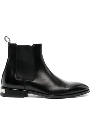 Roberto Cavalli Engraved-logo leather boots