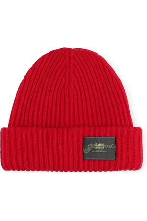 Ganni Logo patch beanie