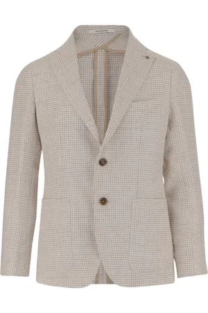 TAGLIATORE Houndstooth-pattern single-breasted blazer