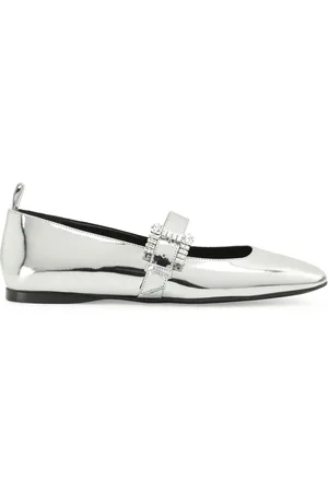 Sergio Rossi SR Twenty metallic-finish ballerina shoes